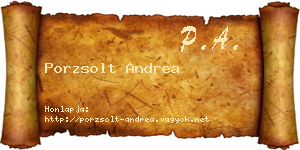 Porzsolt Andrea névjegykártya